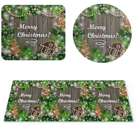 EHOMERY Tapis de Souris Gamer Personnalisable Tapis Souris Personnalisable Noël Tapis de Souris Personnalisable XXL Mouse Pad XL Anime - 3 Pack [30x80 cm, 20x24 cm and Dia 20 cm]