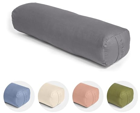 Vedara® Yoga Bolster AKAMA – Yogakissen mit Kapokfüllung für Yin Yoga – Rechteckig – Waschbarer Bezug aus 100% robuster Baumwolle – Großes Yogakissen für Restorative Yoga