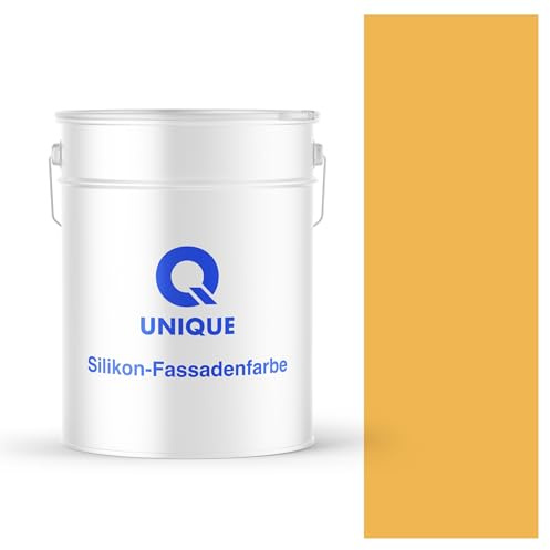 Q UNIQUE Fassadenfarbe Beige 10L – Silikonharz-Außenfarbe, Wetterfest, Selbstreinigend, Hohe Deckkraft, UV-Beständig, Für WDVS, Beton & Mineralische Untergründe