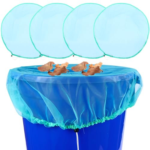 4 Pezzi Copertura Per Barile Da Pioggia, 95cm Rete Di Protezione Per Serbatoio Per Acqua Regolabile Coperture In Ret Per Botti Di Pioggia Ret Per Serbatoi d'Acqua Con Cordicella Di Trazione