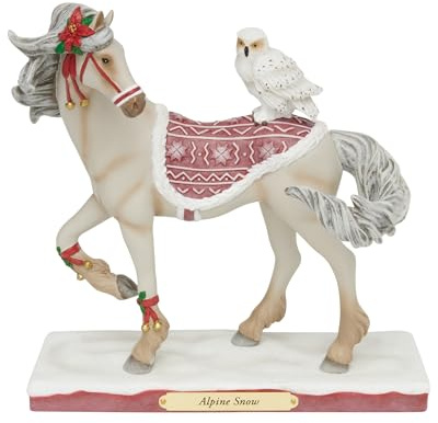 Enesco The Trail of Painted Ponies Christmas Alpine Snow with Owl Figurine, 7.3 Inch, Multicolor