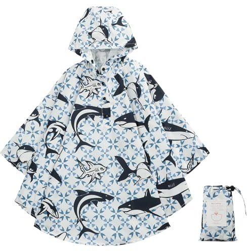 KAKU NANU Regenponcho Kinder Regencape Poncho mit Kapuze Wasserdicht Regen Cape Regenponcho Leicht Jungen Mädchen Wiederverwendbar 98 104 110