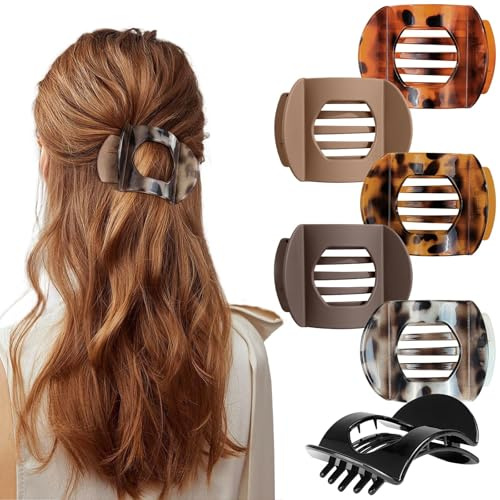 Kavya Pinzas Pelo Mujer Planas - 6 Piezas Pinzas para el Pelo Antideslizante - Hair Clips - Pinza de Pelo Elegantes Grande