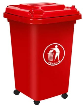 Contenedor Basura Grande Ruedas Exteriores Tapa Ruedas 30 L 50 L 100 L 120 L 240 L Exteriores Patios Garajes Terrazas(Red,30L)