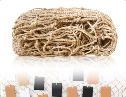 Emezddo Pflanzennetz,Jute Ranknetz,Gurken Rankhilfen mit Großer Maschenweite,verwendet für Hofeinfahrt Garten Gewächshaus Kletterpflanzen Früchte Gurken Erbsen Tomaten Bohnen