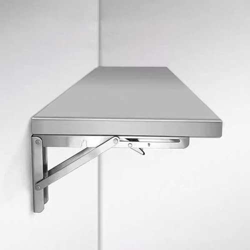 GSKDZG Klapptisch, Wandklapptisch Aus Edelstahl Wandtisch Für Kleine Räume, Küche, Esszimmer, Schwimmender Schreibtisch Mit Halterungen, Computertisch(40x20cm)