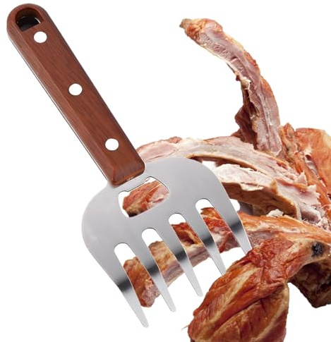 Garras de fibra de carne, ergonómico, tenedor de cortar alimentos, tenedor de acero inoxidable para barbacoa, herramienta de cocina gruesa para barbacoa, restaurante, pollo, carne de vacuno, padre