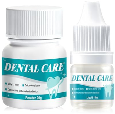 SHOPPGO Cemento Dentale Definitivo, Colla per Denti, Cemento per Denti per Cavità, Otturazioni Perse, Ponti, Corone, Otturazioni, Asciugatura Rapida, Facile da Applicare, 4 Pezzi