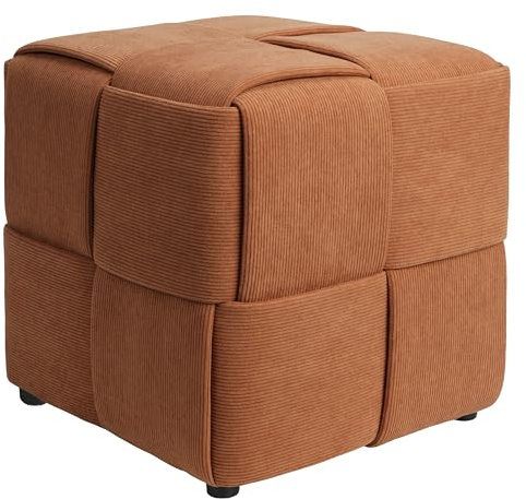 Zedelmaier Sitzhocker aus Cord, Sitzwürfel 40 x 40 x 40 cm, Orange
