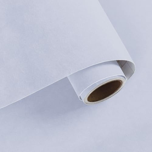 VaryPaper Papier Peint en Velours Doux Blanc 40cmx200cm Film Adhesif pour Meuble Floqué Papier Peint Tissu en Velours Chambre Salon Sticker Meuble Adhésif Armoire Coiffeuse Boîte à Bijoux Artisanat