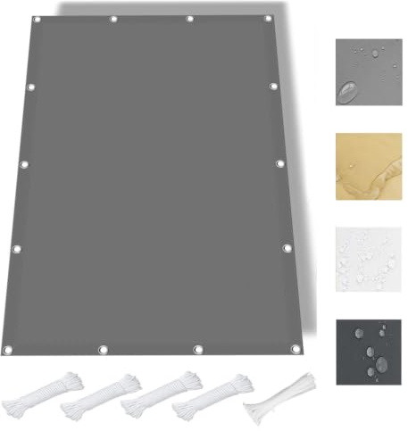 UUZEAI Vela ombreggiante Impermeabile 2.7 x 4.8 m Tenda a Vela Rettangolare Tenda da Sole Protezione UV 95% con Occhielli e Corda per Esterno Giardino Terrazza, Grigio Chiaro