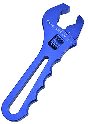 EVIL ENERGY AN Hose Fitting Adjustable Wrench Spanner Lightweight Aluminum 3AN-16AN Blue
