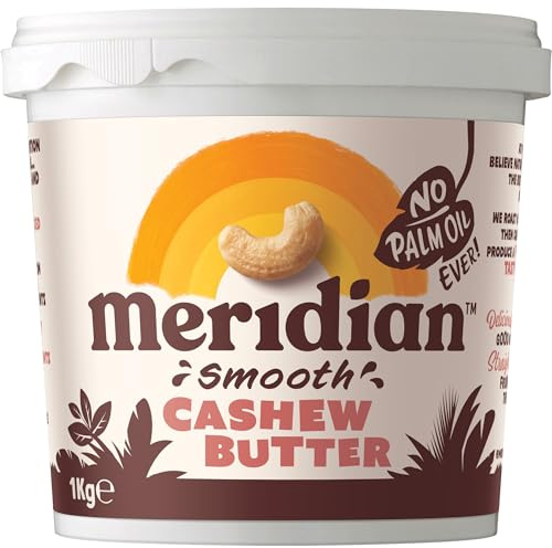 Meridian - Smooth Cashew Butter 1kg | Natural Nut Butter, No Palm Oil, No Added Sugar, Gluten Free, Vegan, Dairy Free, Source of Protein