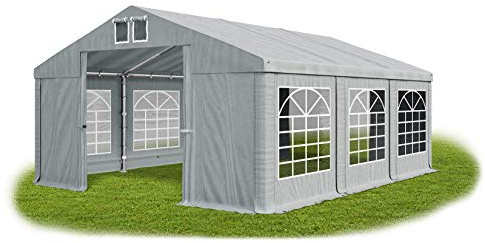 Partyzelt 4x6m wasserdicht grau Zelt 560g/m² PVC Plane Hochwertigeszelt Gartenzelt Summer SD - Faltpavillon, Gartenpavillon, Pavillon, Lagerzelt, Gartenhaus, Zeltgarage, Garagenzelt - Partyzelt