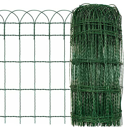 Floordirekt Beetzaun Metall, 65 cm x 25 m, Ziergeflecht, dekorative Beeteinfassung, Beetumrandung, Gartenzaun, Zaun zum Stecken, Drahtzaun, Zierzaun, kleiner Zaun für Garten