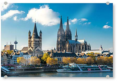 artboxONE Acrylglasbild 30x20 cm Städte/Köln Groß St. Martin Bild hinter Acrylglas - Bild köln Cologne Dom