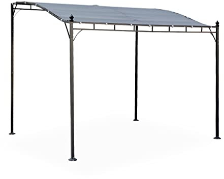 Alice's Garden - Pergola 3 x 2,5 m - Brestum - Grau Stoff - Wand-Pergola