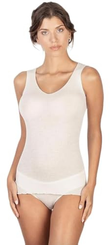 EGI Luxuriöses Tanktop aus Wolle und Seide, V-Ausschnitt, hergestellt in Italien, Art.1492