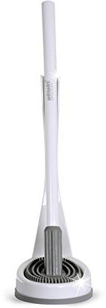 winwinCLEAN® WC-Cleaner I Toilettenbürste, Klobürste mit antibakteriellem Bürstenkopf I Tropffreie WC Bürste für effektive Reinigung bis unter den Rand | inkl. WC Bürstengarnitur | Weiß/Grau