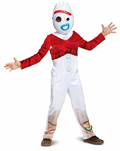 Disney Deluxe Offizielles Forky Kostüm Kinder mit Premium Maske Disney, Toy Story Kinder Kostüm Jungen, Größe S