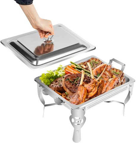 6L Chafing Dish Warmhaltebehälter Chafing Dish Set Speisenwärmer Edelstahl Buffetwärmer Catering Rechaud Gastronomie Wärmebehälter Selbstbedienungsherd für Catering, Buffet und Party