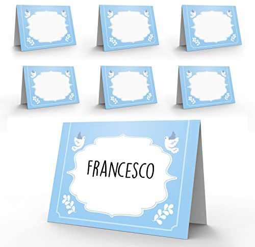 Segnaposto Comunione Bambino Elegante - 40 Segnaposti Prima Comunione Maschio - Segnatavolo Decorazioni Cerimonia