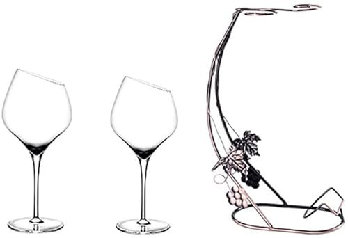 Habiba Weingläser Rotweingläser 2er Set mit Karaffen Handgefertigtes Weinglas Kristallglas Professionelle Weinprobe 580ML/19.6OZ Glaswaren Sauber