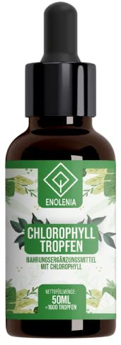 Enolenia® Chlorophyll Tropfen aus hochdosierter pflanzlicher Alfalfa, normaler Fettstoffwechsel - Abnehmen & natürliches Pflanzenextrakt mit optimierter Formel & frei von Zusatzstoffen 50 ml