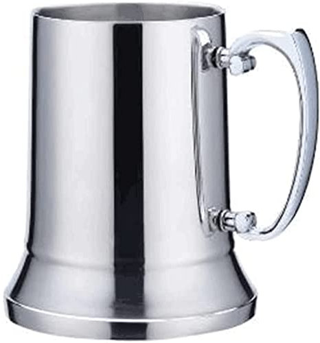 ABGRC Premium Stainless Steel Coffee Mug, Multifunctional Silver Drink Cup, Double Wall Beer Insulated Stein with Handle, Best Gifts Reusable