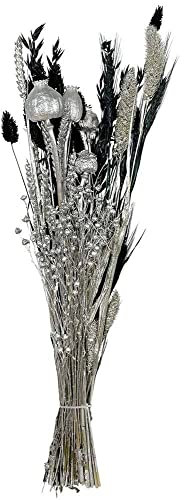 Trockenblumenstrauß Blumen Mix Silber Schwarz Ziergras Mohnkapseln Weihnachten