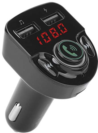 Transmetteur FM de Voiture Bluetooth 5.0, Adaptateur D'autoradio Prise en Charge du Lecteur MP3 avec 2 Ports USB Amplificateur de Basse Appels Mains Libres et Prise en Charge du Chargeur de Voiture de