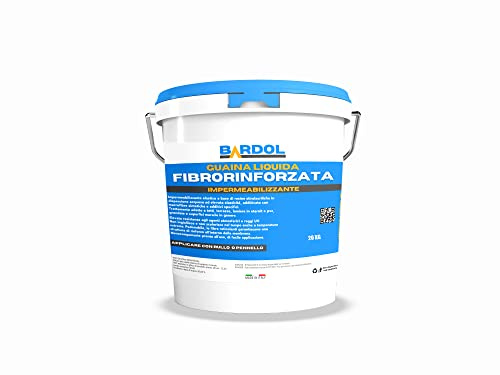 Guaina liquida impermeabilizzante FIBRORINFORZATA - Vari Colori da 1-6-20 KG (20 KG, BIANCO)