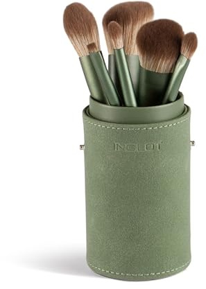 INGLOT Set de Brochas de Maquillaje en Tubo (Verde), 268 g | Brocha de maquillaje profesional para una aplicación precisa y uniforme y un acabado impecable.