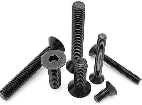 Bolzen, Senkkopfschrauben, Sechskantschrauben, 5/10/50 Stück, M1,6, M2, M2,5, M3, M4, M5, M6, M8, schwarzer Stahl der Güteklasse 10,9, DIN7991, Sechskant-Innensechskantkopf, flache Senkkopf-Inbusschra