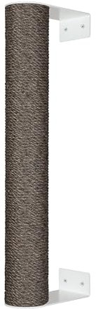 Kratzbaumland 12 cm Style-Kletterstange Kratzstange Wandelement für Katzen (40 cm, Braun)(Weiß, Metall)