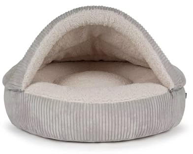 Mypado Cord Hundehöhle Timon Größe M Silber Standard Füllung