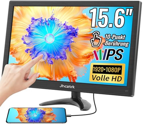 Jhcztrk Pantalla táctil portátil de 15,6 pulgadas, 1080P 99% sRGB FHD HDR USB HDMI, Pantalla portátil ajustable a 180° con VESA y soporte para ordenador portátil Surface PC PS4/PS5 Xbox