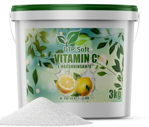 100% Vitamin C Pulver Lebensmittelqualität | L-Ascorbinsäure | PREMIUM-EIMER (3kg)