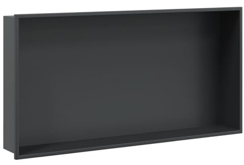 vidaXL Duschnische Mattschwarz 62x32x9 cm Edelstahl