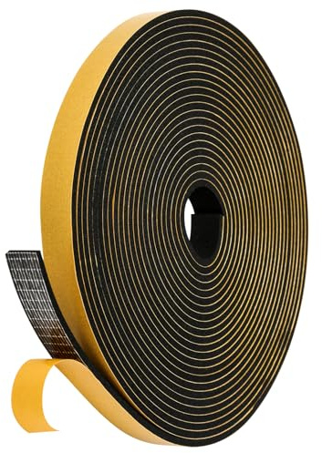 Dichtband Selbstklebend Gummidichtungsband für Türen und Fenster, Bad und Dusche, Anti-Kälte, Wind, Tür Dichtung, Dichtband, Dichtungsband, Fensterdichtband, Fenstera (Schwarz, 15mmx3mmx8m)
