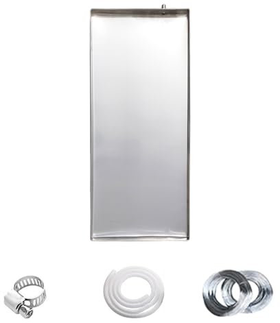 GBPLDMAQ Edelstahl Material Auffangwanne, Auffangwanne mit Ablauf, Universelle Tropfwanne Perfekt für Split-Klimaanlagen-Wärmepumpensysteme für den Innen- und Außenbereich(93x43cm/37x17in)