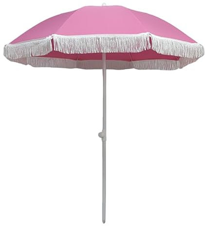 1,4 m tragbarer, kippbarer Gartensonnenschirm, Retro-Strandschirme, Gartenschirm, Polyester-Schirmtuch, Massivholzstange, for Strandgartenterrasse