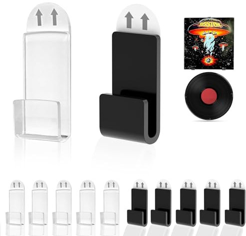 12 Pezzi Porta Vinili, Porta Vinili da Parete Porta CD da Parete Porta Dischi Vinile Supporto da Parete per Dischi in Vinile Supporto da Parete in Vinile per CD Album Foto