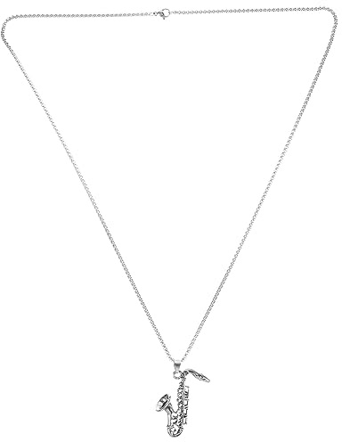 Holibanna Collier Pendentif Saxophone Hip Hop En Acier Inoxydable Collier Musical Pour Femme Accessoire Cool Pour Fête Longueur Ajustable