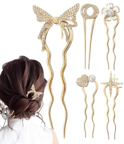 Vintage-Haarnadel aus Metall, U-Form, elegante und elegante Haarspangen aus Metall, seitlicher Kamm für Brauthaare, Haarspangen, Haarklammern