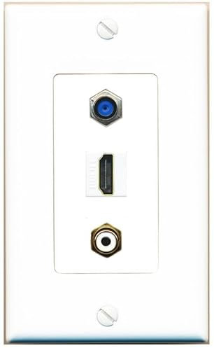 RiteAV 1 puerto F81 HDMI RCA - Acoplador de conector hembra hembra hembra [blanco]