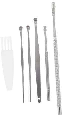 Kit Rimozione Cerume 3 Set in Acciaio Inox Argento | Doppia Estremità Rotante, Leggero e Portatile, Uso Sicuro, Confezione da 3 Pezzi