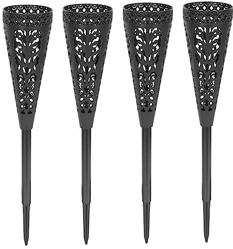 BESTonZON 4pièces Lot de Vases Funéraires pour Cimetière avec Cône Creux Et Piquet De Fixation Vases Plastique pour Fleurs Artificielles Ou Séchées