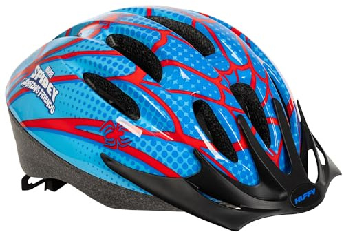 Marvel Spidey & His Amazing Friends - Casco da bici per ragazzi, motivo Spidey & His Amazing Friends, design Spiderman, leggero e regolabile, protezione di sicurezza + visiera e ventilazione, per