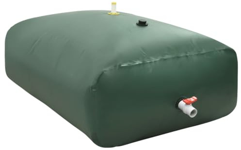 Depósito de agua plegable con grifo de PVC de 5000 l para riego y jardín